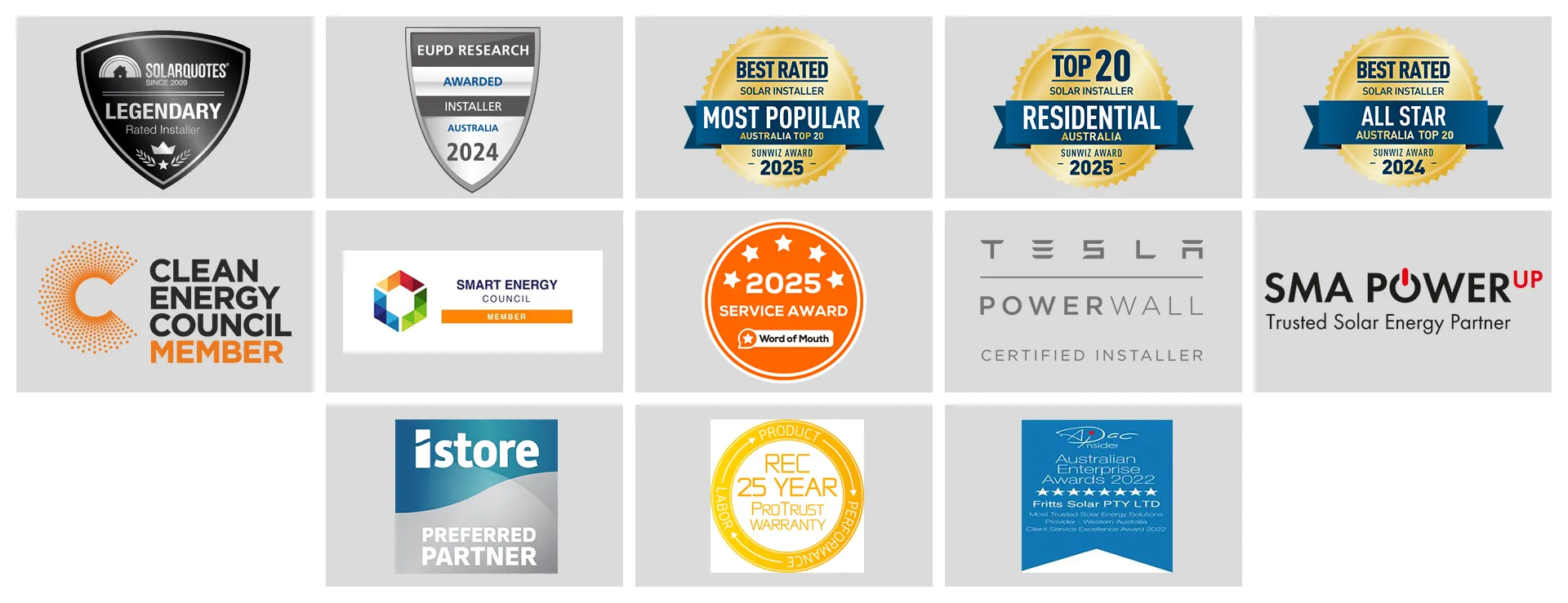 solar installation certifications and awards