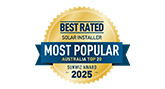 SunWiz Top 20 Most Popular Installer Australia 2023 and 2025