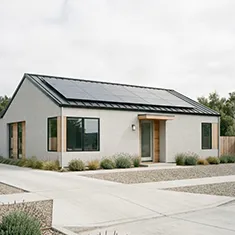 Off-grid solar system installed on a property near Rockingham