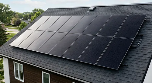 Close-up of solar panels installed on a Joondalup residential roof