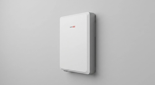 Wall-mounted solar battery installed on a clean wall inside a Joondanna home