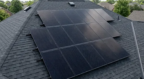 Close-up of solar panels installed on a Mirrabooka residential roof