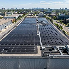 Solar panels installed on a commercial property in Landsdale