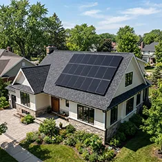 Off-grid solar panels installed on a property near Landsdale