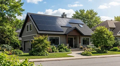 Close-up of solar panels installed on a Landsdale residential roof