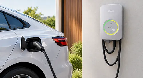 EV charger mounted on an exterior wall of a Piara Waters home