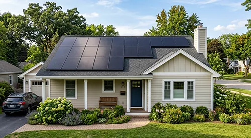 Close-up of solar panels installed on a Piara Waters residential roof